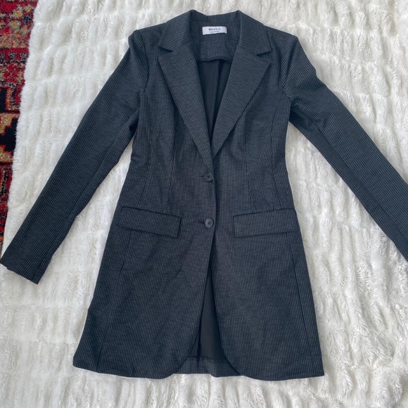 BAILEY 44 Long Black and Grey Striped Fitter Blazer, Size Small - Picture 4 of 9